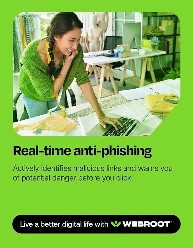 Webroot Internet Security Complete | Antivirus Software 2025 | 5 Device | 1 Year Download for PC/Mac/Chromebook/Android/IOS + Password Manager, Performance Optimizer and Cloud Backup - Image 6