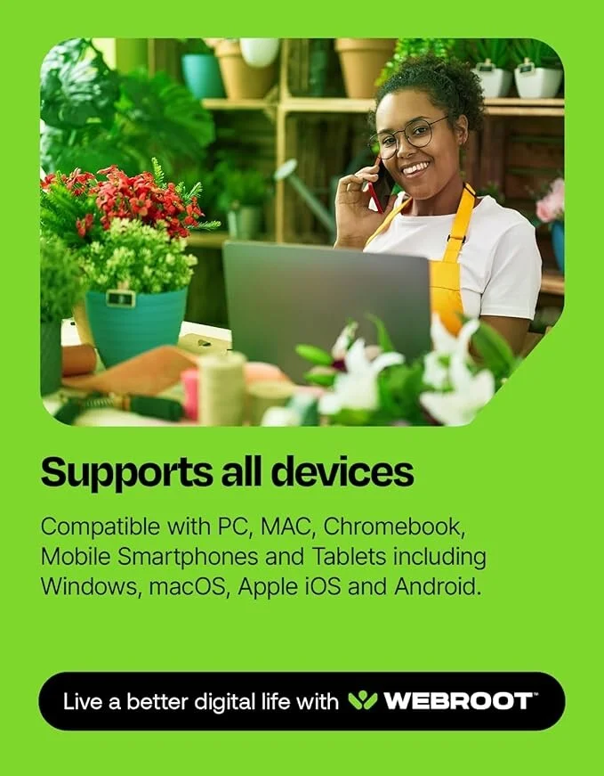 Webroot Internet Security Plus | Antivirus Software 2025 | 3 Device | 2 Year Download for PC/Mac/Chromebook/Android/IOS + Password Manager - Image 3